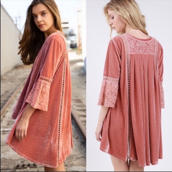 LAST! Velvet Baby Doll Dress - Picture 2 of 4